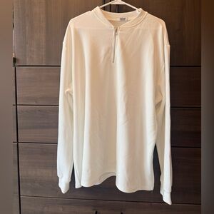 Coofandy White Quarter-Zip Pullover XXL
